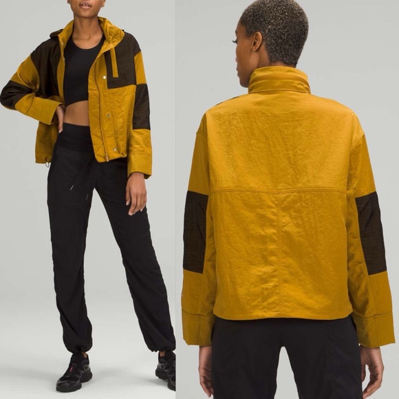 Lululemon Water-Repellent Mesh Jacket in Gold Spice / Black - Picture 3 of 15